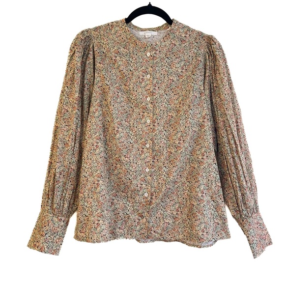 Doen Tops - Doen Floral Printed Blouse Top Peasant Liberty Prairie 70s Cottagecore Sz Med